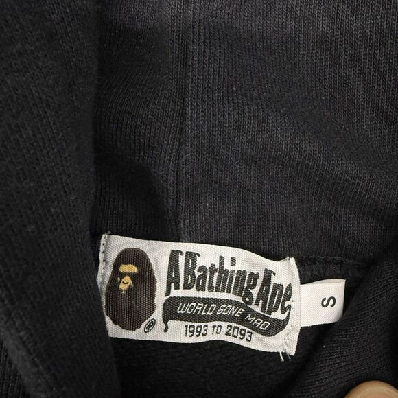 Bape Hoodie Black Camo Spellout Bathing Ape Mens Size Small Pullover - Picture 15 of 16